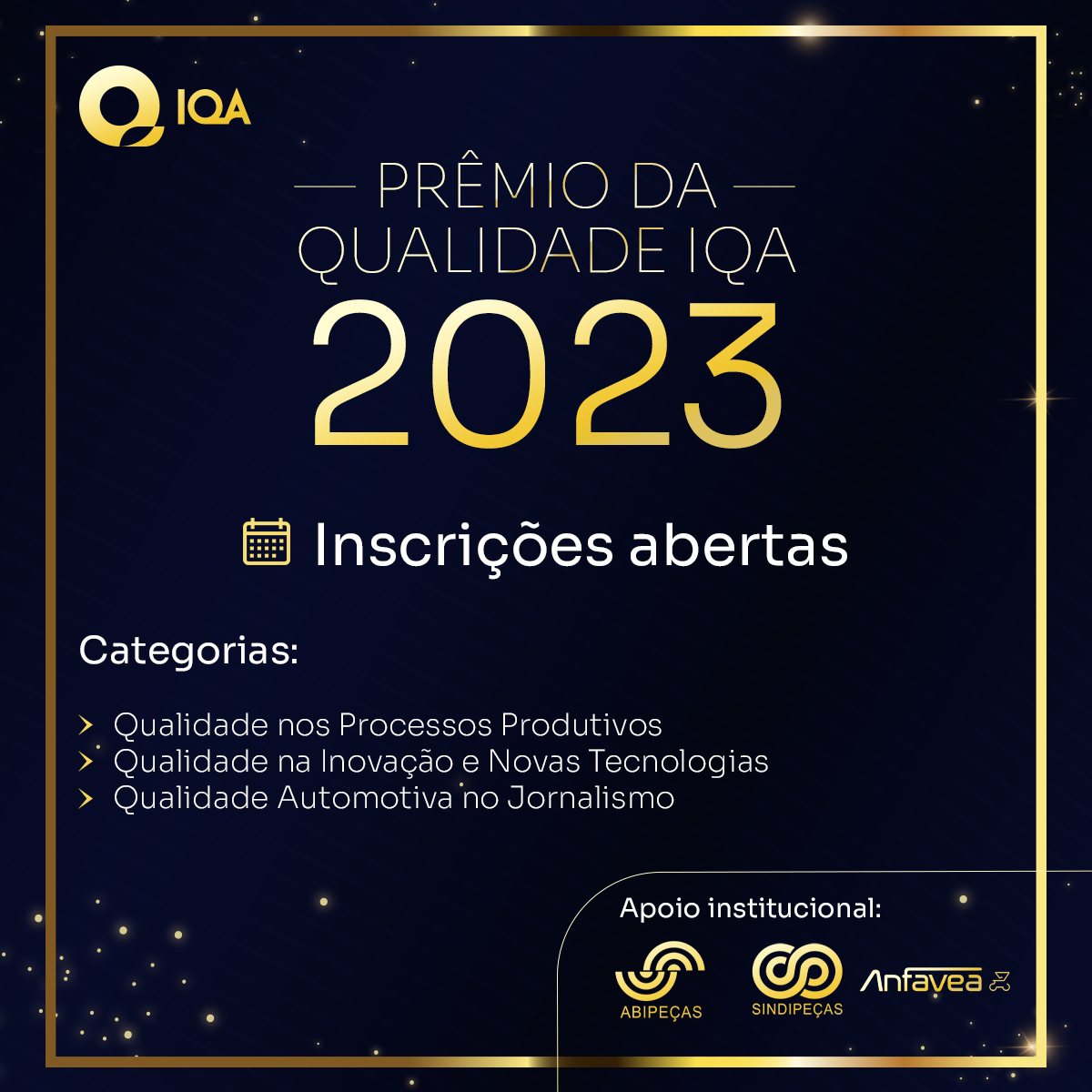 Inscrições abertas para o Prêmio da Qualidade IQA 2023